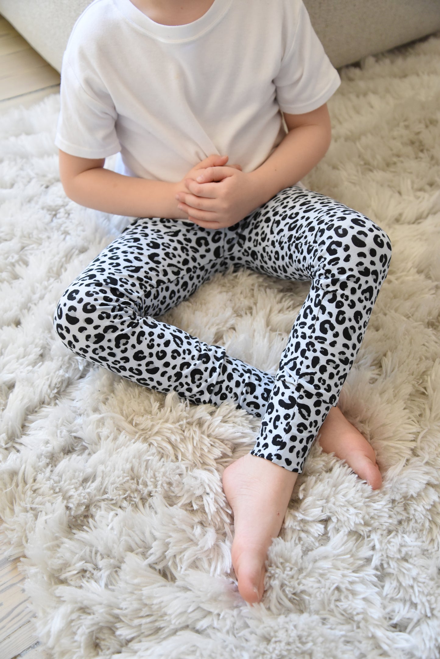 Soft Blue Leopard Leggings